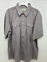 New Men’s Mesquite Gray Orange Stripe Short Sleeve Pearl Snap XL Q-70