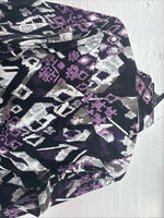 New Men’s Wrangler Black Purple Designed Long Sleeve Button Up Medium V-86