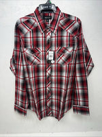 New Men’s Red ELY 1878 Long Sleeve Pearl Snap Shirt. XL S-23