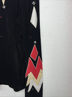 New Womens 1849 Authentic Ranchwear Black Red Long sleeve Show Shirt Large QQ-12