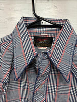 New Men’s Champion Western MultiColor Plaid Long Sleeve Pearl Snap Medium Q-67