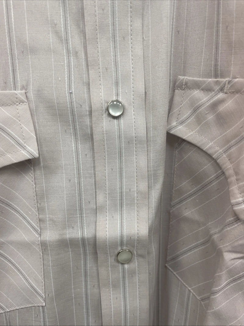 New Men’s ELY cattleman Striped Long Sleeve Pearl Snap 15 X 34 Medium B-126