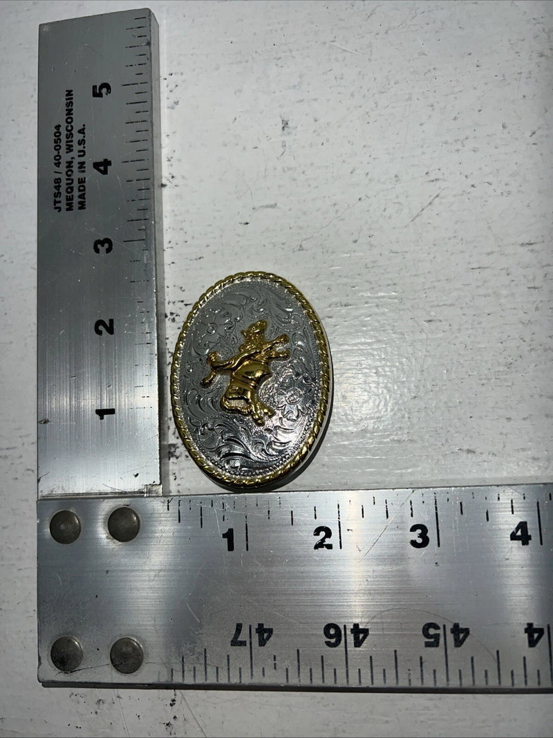 New Children’s Gold Silver Bull Rider Belt Buckle. F-14