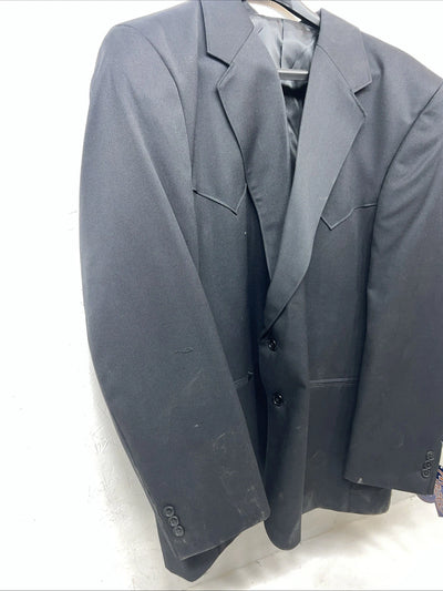 New Men’s Circle S Black Suit Jacket 52R #24244 JJ-601
