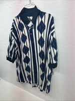 New Men’s Panhandle White Blue Western Shorts Sleeve Polo Shirt Large V-91