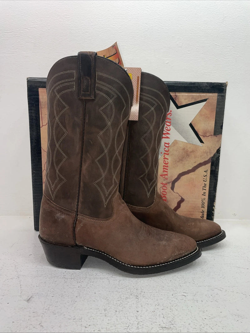 New Men’s Brown Texas Brand Cowboy Boots. 8947 9.5 9 1/2 D. 5-14