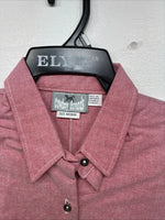 New Women’s Cowboy Threads Pink Short Sleeve Button  Up Size Medium MM-85