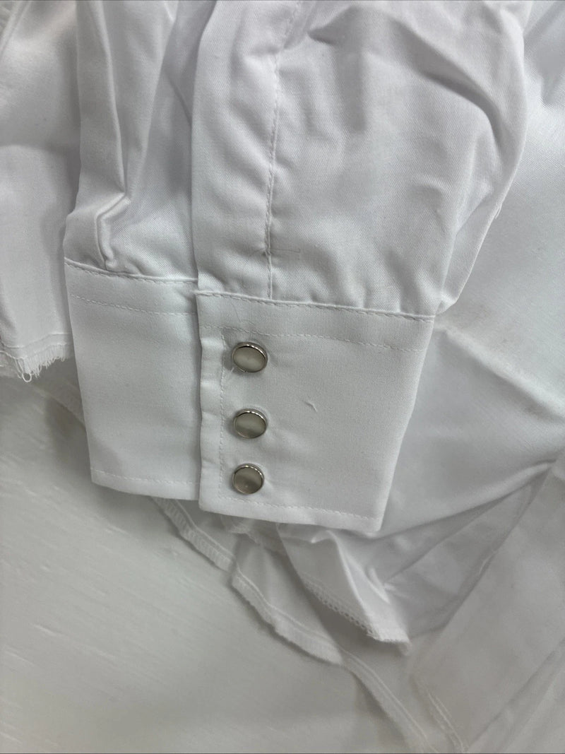 New Boys Champion Western White Long Sleeve Pearl Snap Size 16 AA-54