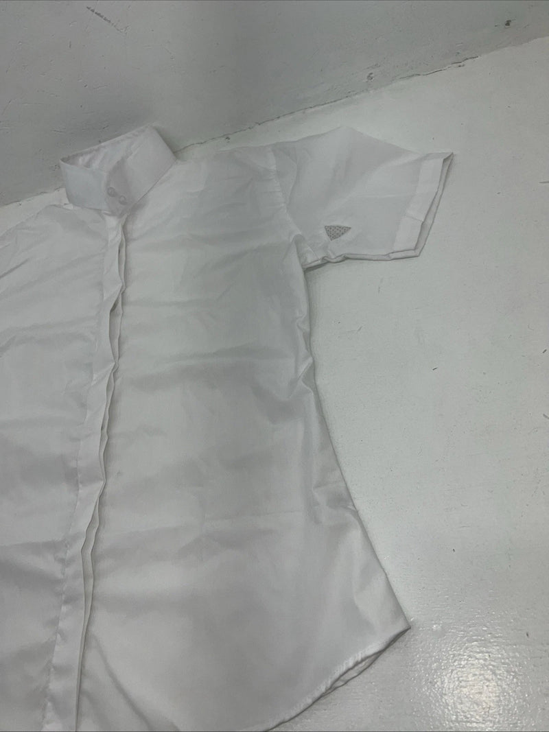 New Women’s White Tough 1 Comfort Riders Short Sleeve English Shirt. 34 G-57