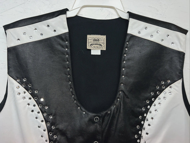 New Women’s Black White 1849 Authentic Ranchwear XXXL Show Vest WW-42