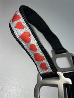 New Tough 1 Black Nylon Halter With Red Hearts Full #50-2031 3C-11
