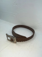 New Brown Genuine Leather Braided 26” Belt JJ-111