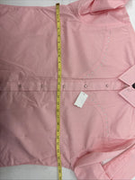 New Women’s White Horse Pink Gem Long Sleeve Pearl Snap Large II-75