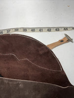 NOS Brown Show Chaps With Fringe Adjustable Waist 44” L-36