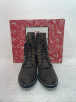 New Youth Brown Lace Up Texas Brand Cowboy Boots. B 1361 3.5 3 1/2 D. 2-170