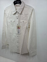 New Women’s Cumberland White Gem Long Sleeve Pearl Snap Medium KK-17