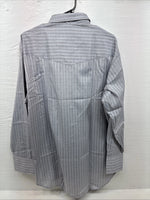 New Men’s ELY Cattleman Gray Stripped Long Sleeve Pearl Snap 18 2XL AA-69