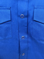 New Kids Western Express Blue Long Sleeve Pearl Snap Medium LL-23