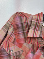 New Girls Cumberland Pink Plaid Long Sleeve Pearl Snap Small MM-13