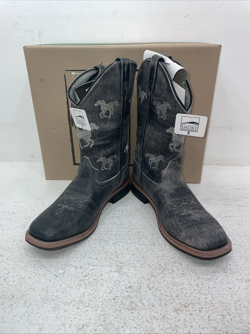New Women’s Black Smoky Mountain Cowboy Boots. 3881 Y 5. 2-73