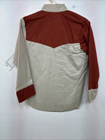 New Kids Cowboy Threads Orange Long Sleeve Button Up Size 5 TT-28