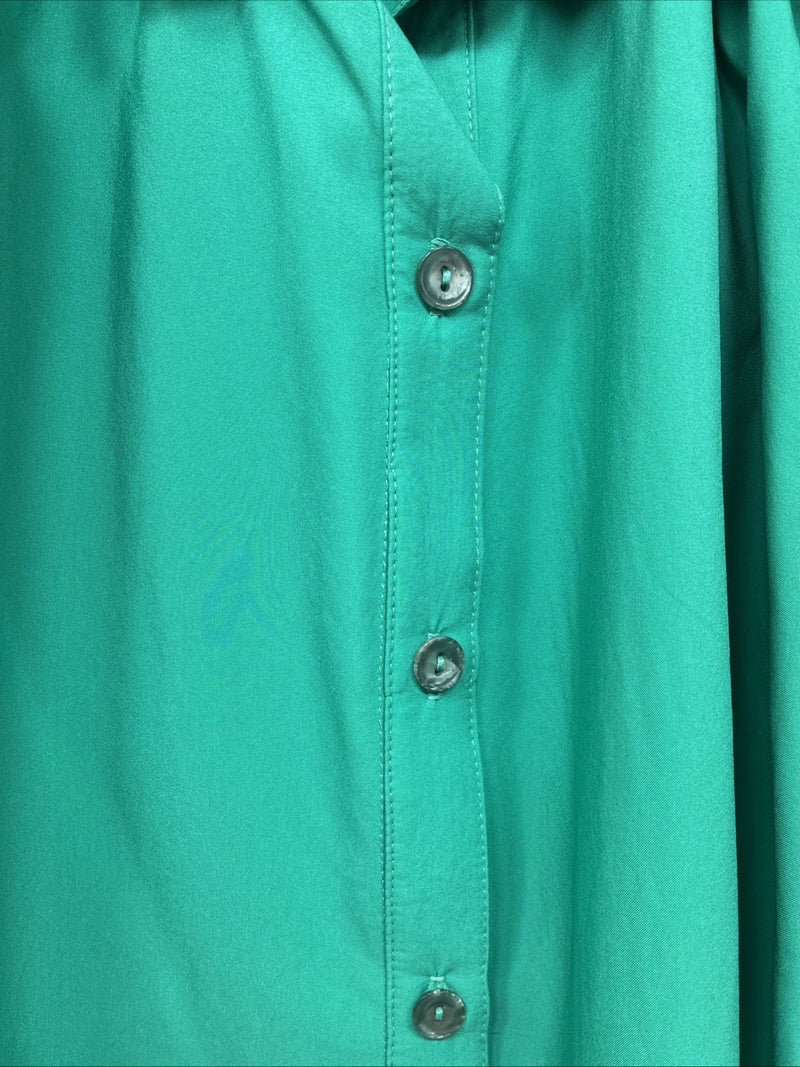 New Women’s H Bar C Green Long Sleeve Button Up Size 38 MM-88