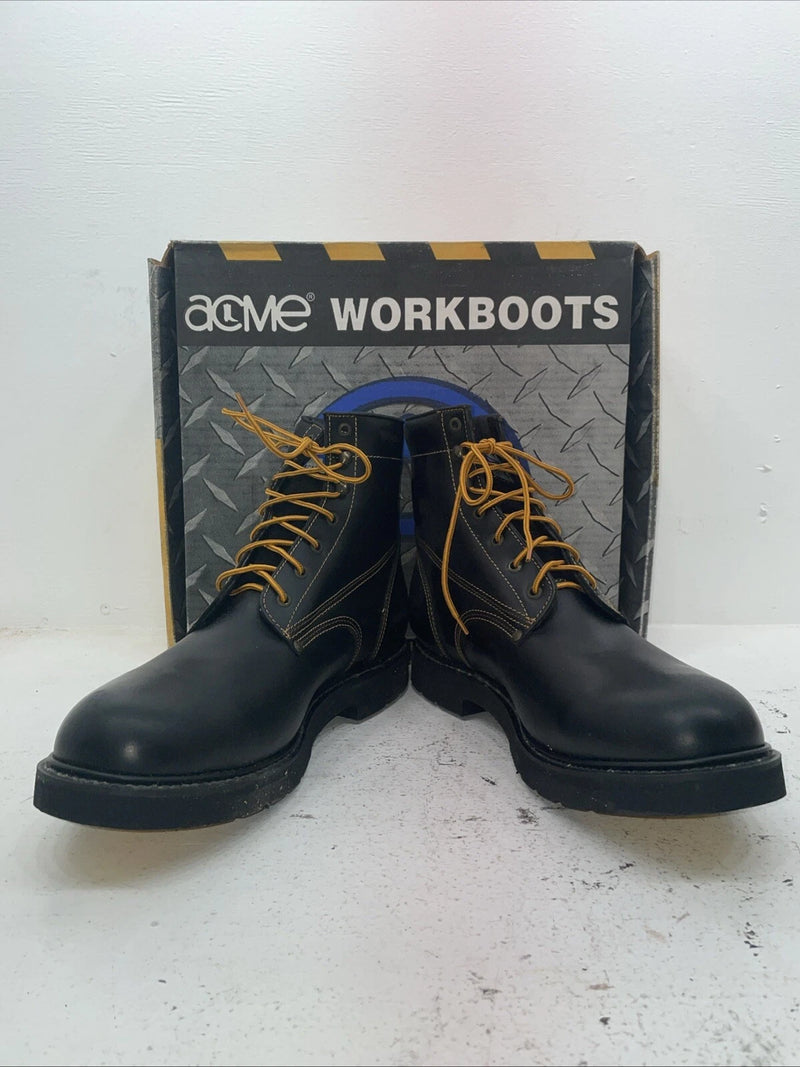New Men’s Black Lace Up Acme Cowboy Boots. 9083 13 E W. 10-51