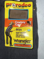 New Boys Grey Wrangler Pro Rodeo Cowboy Cut Regular  Denim Jeans. 9/24 1/2 C-19
