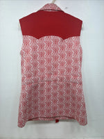 New Women’s Western Heritage Pink Designed Sleeveless Button Up Size 14 YY-128