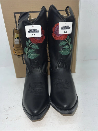 New Women’s Black Smoky Mountain Cowboy Boots. 3688 Y 6.5 6 1/2. 19-61