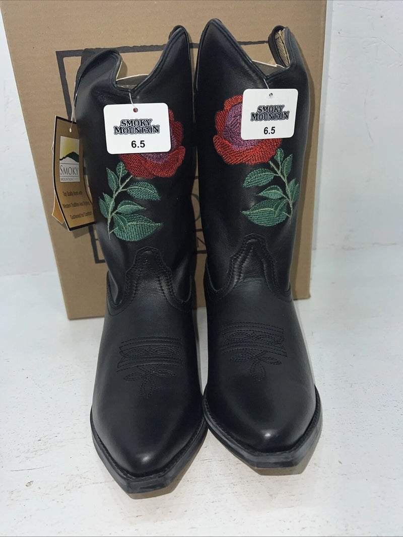 New Women’s Black Smoky Mountain Cowboy Boots. 3688 Y 6.5 6 1/2. 19-61