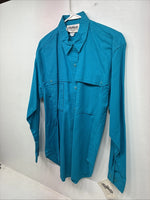 New Women’s San Angelo Blue Long Sleeve Button Up Medium MM-93