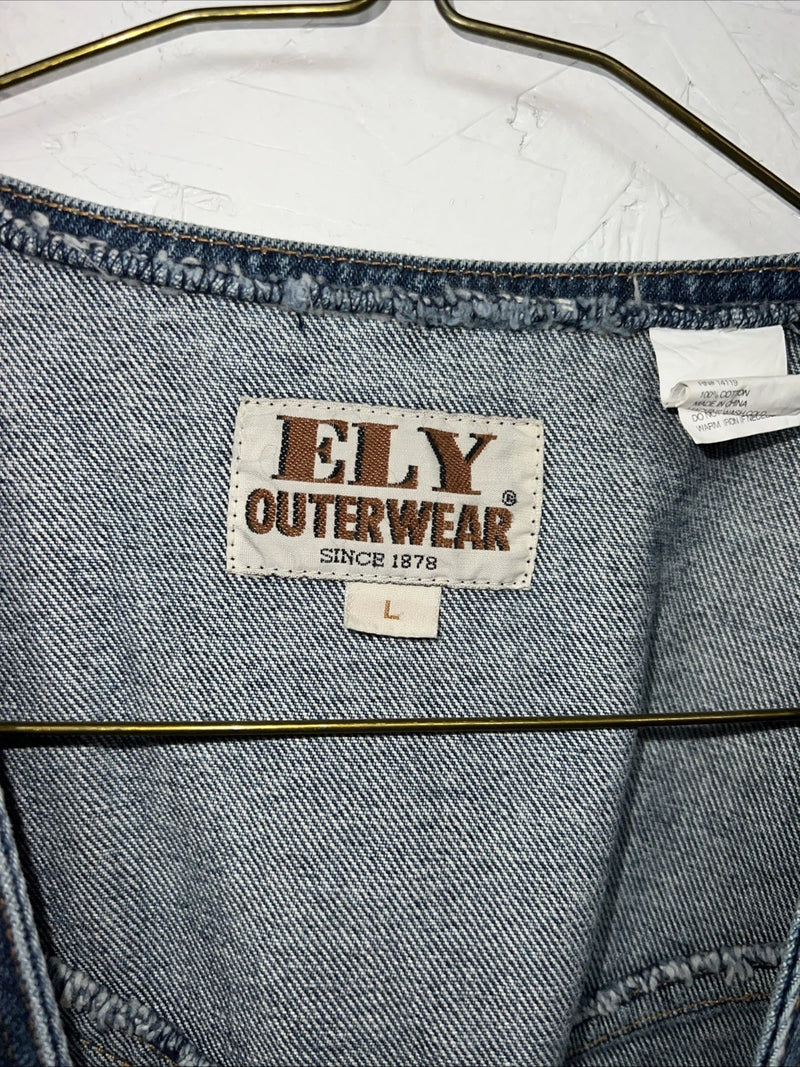 New Mens ELY Cattleman Jean Jacket Tank top Large #241104 QQ-11