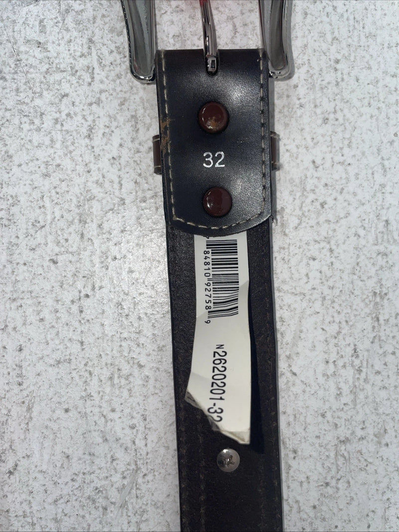 New Brown Genuine Leather Hired Hand Thread With Pendent 32” Belt #2620201 Z-20