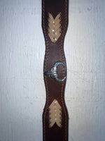 New Brown Genuine Leather Wrangler Weaved And Pendent 24” Belt #5503/28 NN-49