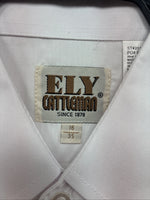 New Men’s ELY Cattleman White Western Long Sleeve Pearl Snap 16 X 35 Large T-62