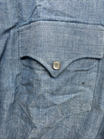 New Men’s Champion Western Blue Jean Long Sleeve Pearl Snap 16.5 Large AA-26