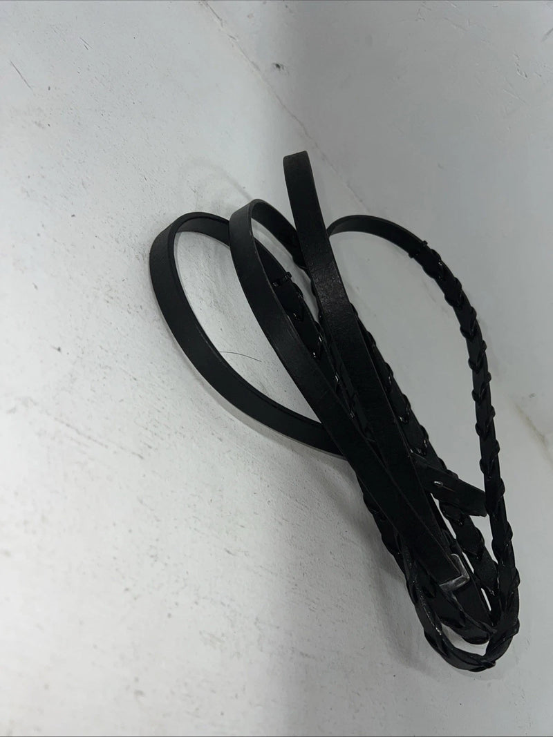 New Silver Fox Black Genuine Leather Braided 60” English Reins #20-8578-2 Y-21
