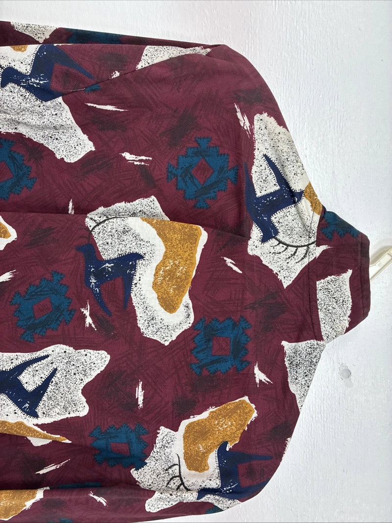 New Women’s Cowboy Threads Multicolor Design Long Sleeve Button Up Small MM-69