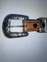 New Brown Genuine Leather Tooled 28” Belt #102 Z-97