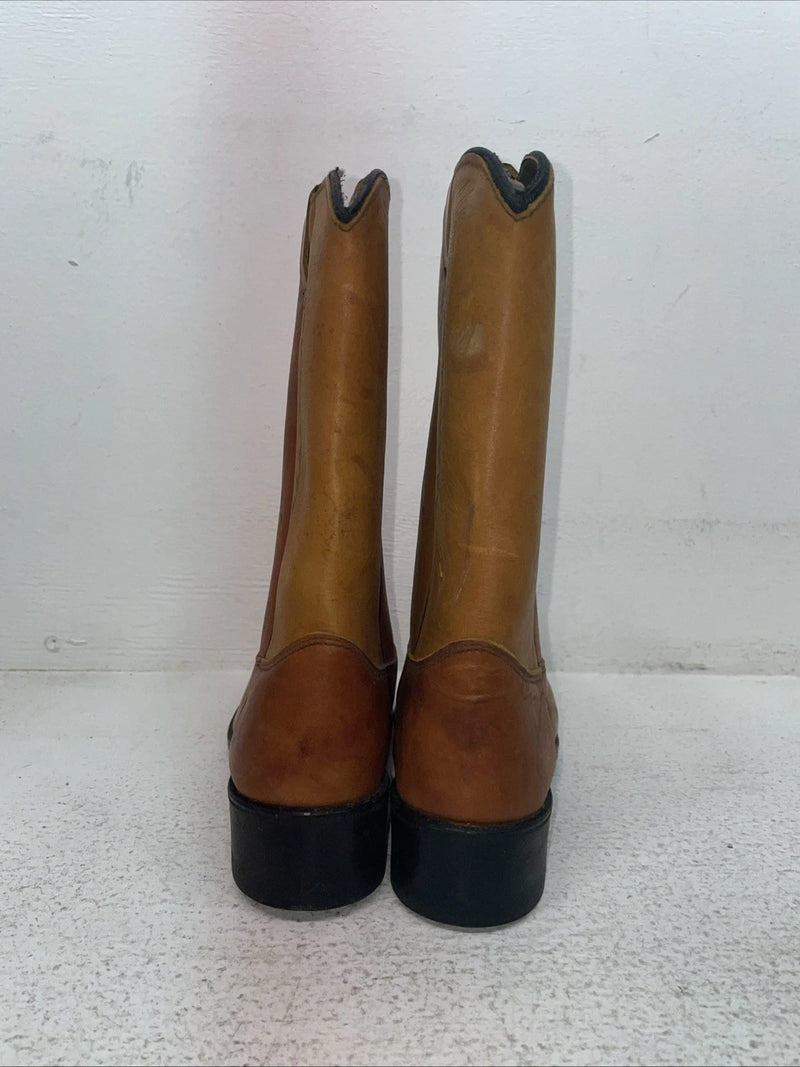 New Youth Brown Texas Brand Cowboy Boots. B 55 4 D. 22-82