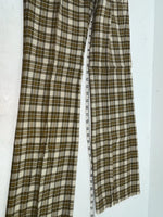 New Vintage Brown Plaid Ranch Polyester Pants SS-92