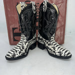 New Children’s Black And White Texas Brand Cowboy Boots. 11.5 11 1/2 D. 24-98