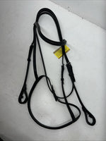 New Silver Fox Black Draft English Snaffle Bridle #20-8555-2 BB-35
