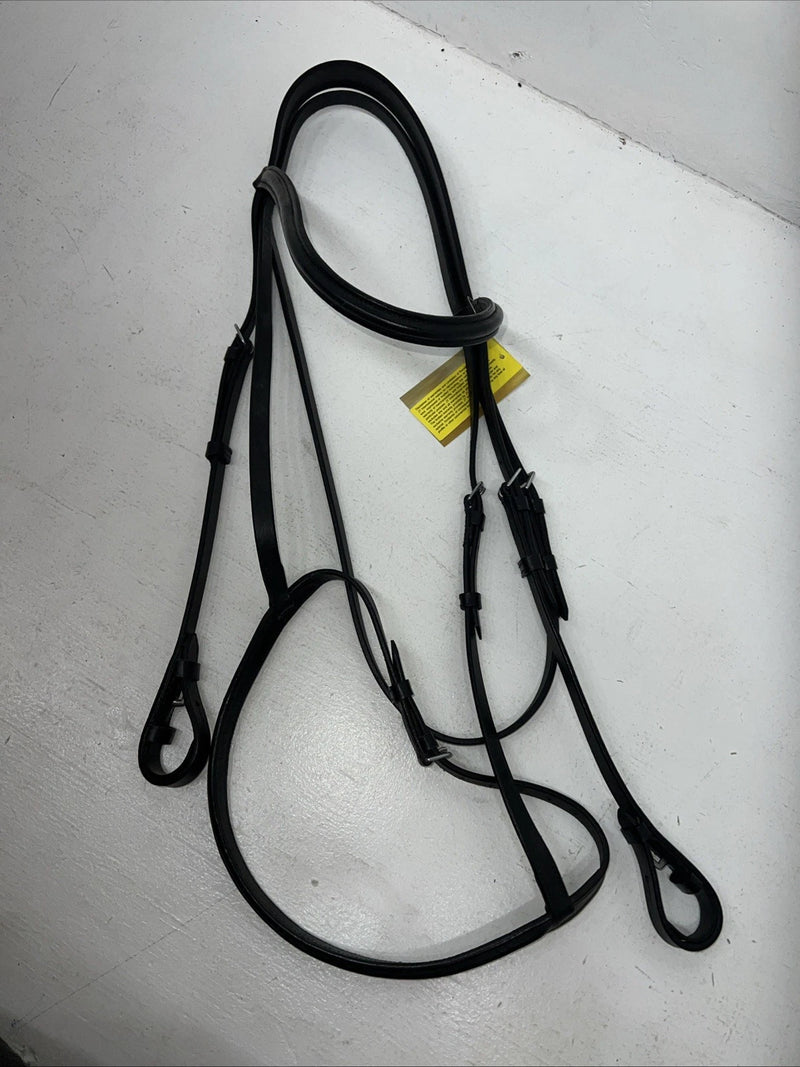 New Silver Fox Black Draft English Snaffle Bridle #20-8555-2 BB-35