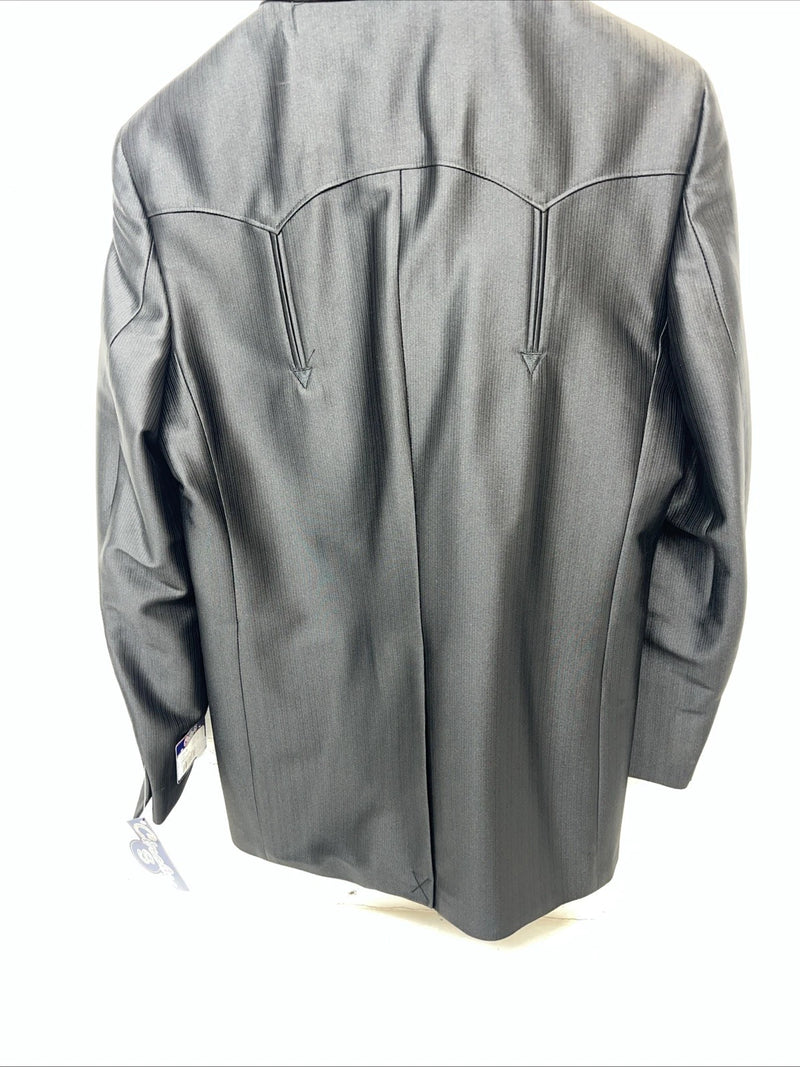 New Men’s Black Circle S Long Suit Coat 46L #CC5091 WW-58