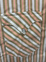 New Men’s Trail Ridge Multicolor Stripe Long Sleeve Pearl Snap 2XL O-22