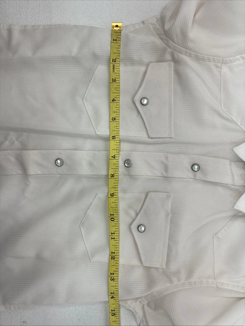 New Boys White Horse White Long Sleeve Pearl Snap Large DD-77
