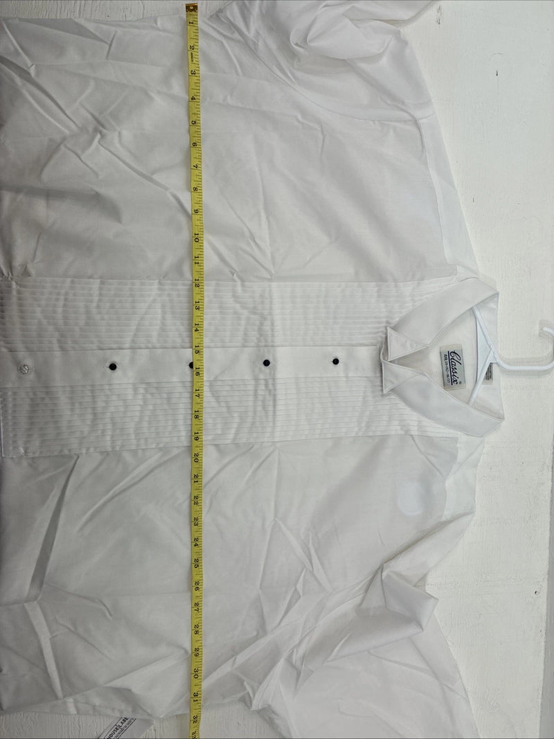 New Classix White Long Sleeve Button Up English Shirt 20-20.5 4XL X-101