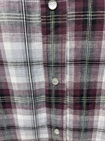 New Women’s Cumberland Purple Plaid Long Sleeve Pearl Snap 3XL GG-33